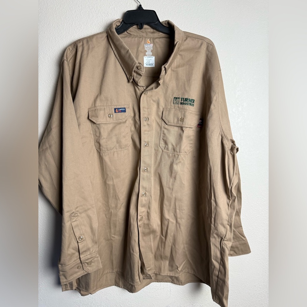 LAPCP‎ FR Men Size 5XL REG Flame resistant Long sleeve button down work shirt